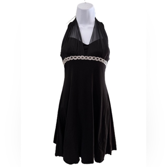 Camille La Vie Black Dress with Sheer Accents - Picture 1 of 3